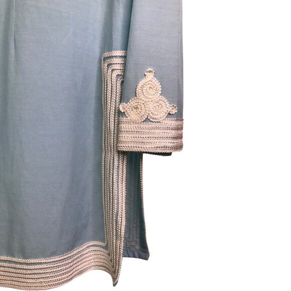 J.McLaughlin Tunic Top Womens Size 6 Blue V-Neck Embroidered Beach Coastal - Picture 8 of 10